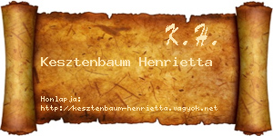 Kesztenbaum Henrietta névjegykártya